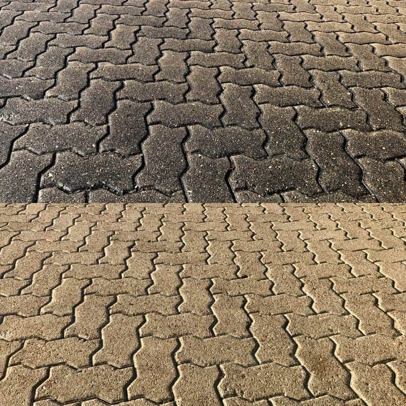 professional concrete paver driveway pressure wash